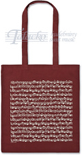 Taška Noty - červená dlouhá (Tote bag sheet music red long)